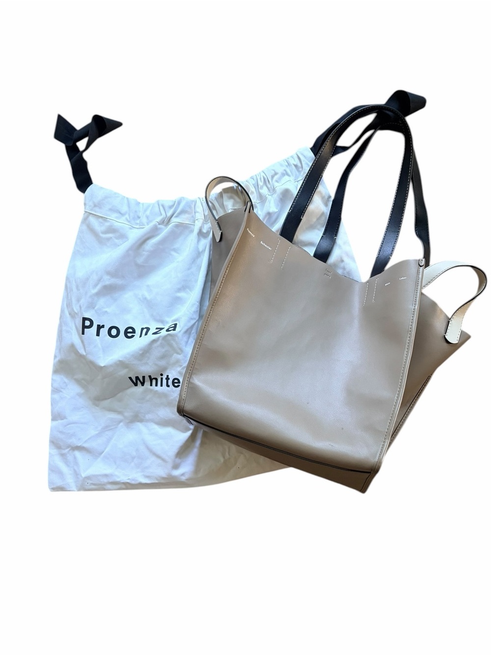 Proenza Schouler Two-Tone Tan and Black Leather Tote - Picture 4 of 4